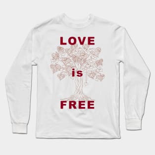 love is free with tree of hearts Long Sleeve T-Shirt